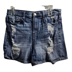 SO Distressed‎ Denim Shorts Ripped Raw Hem Casual Blue Jean Shorts